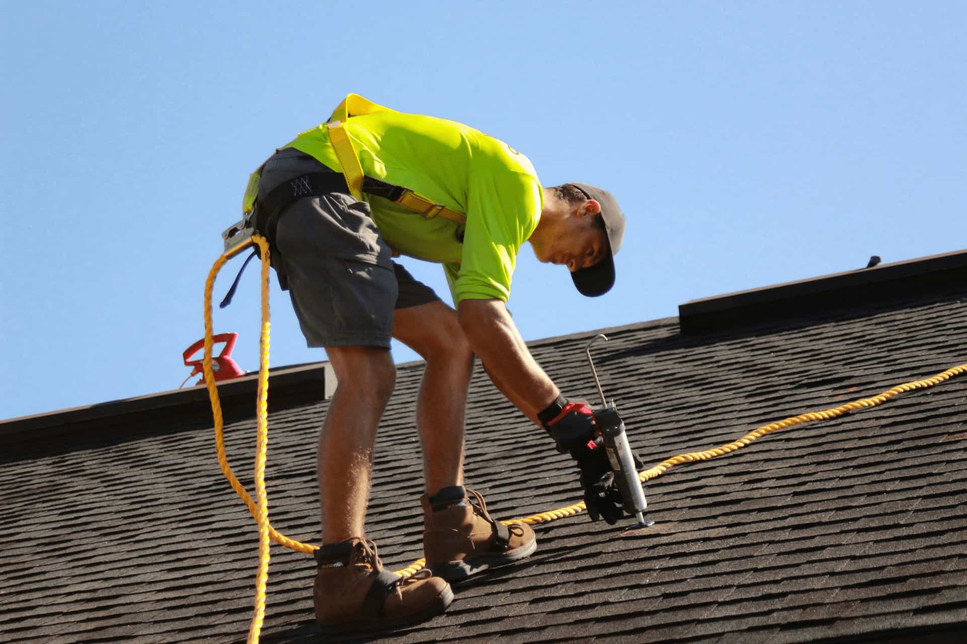 Warm editorial residential roof replacement visual